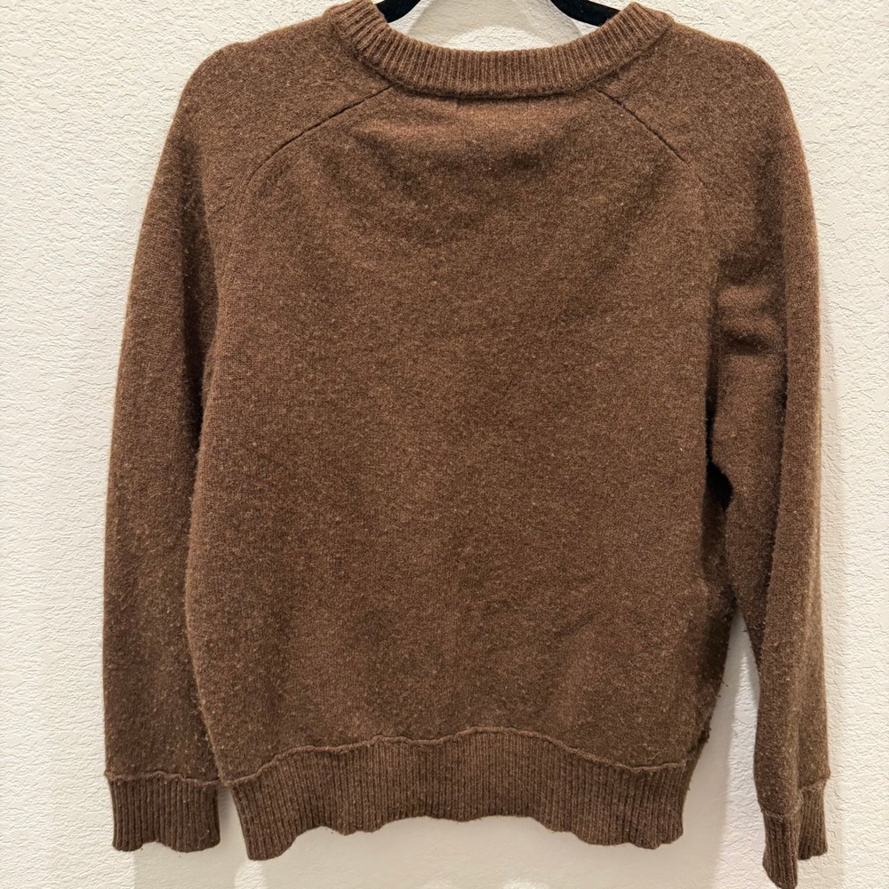 Banana Republic Brown 100% Merino Extra Fine Wool Crewneck Sweater Large - Picture 4 of 4